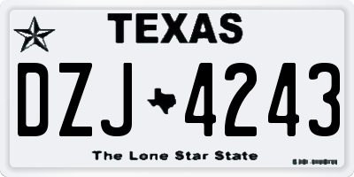 TX license plate DZJ4243