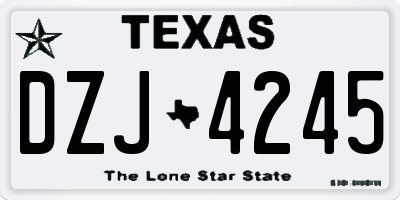 TX license plate DZJ4245