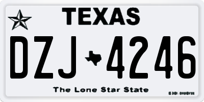TX license plate DZJ4246