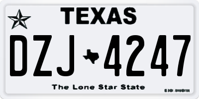 TX license plate DZJ4247