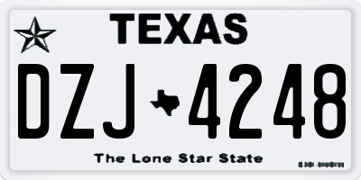 TX license plate DZJ4248