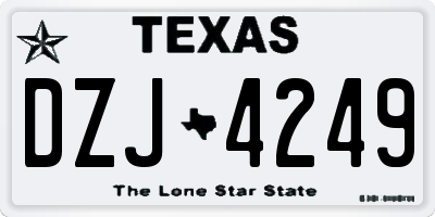 TX license plate DZJ4249
