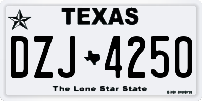 TX license plate DZJ4250
