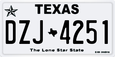 TX license plate DZJ4251