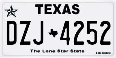 TX license plate DZJ4252