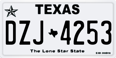 TX license plate DZJ4253