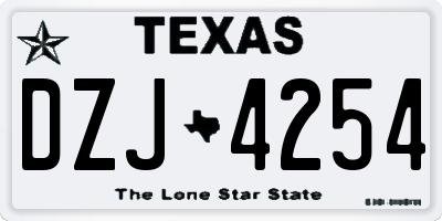 TX license plate DZJ4254