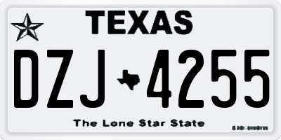 TX license plate DZJ4255