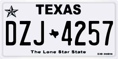 TX license plate DZJ4257