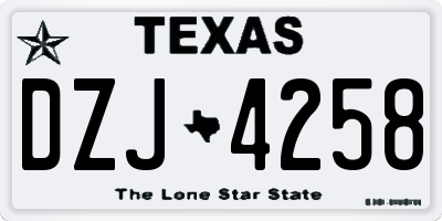 TX license plate DZJ4258