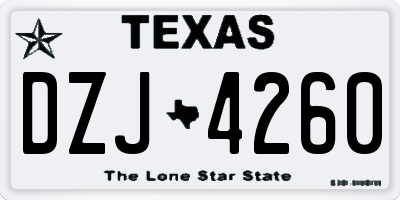 TX license plate DZJ4260