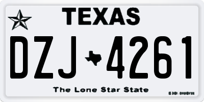 TX license plate DZJ4261