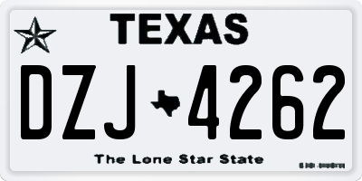 TX license plate DZJ4262