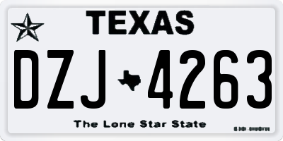 TX license plate DZJ4263