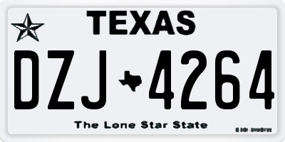 TX license plate DZJ4264