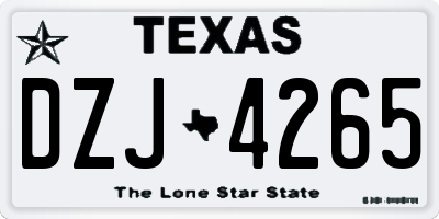 TX license plate DZJ4265