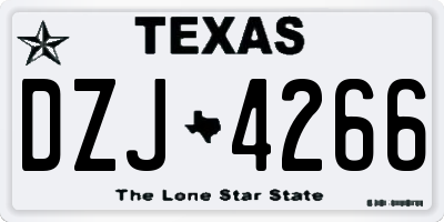 TX license plate DZJ4266
