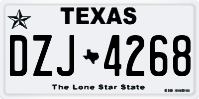 TX license plate DZJ4268