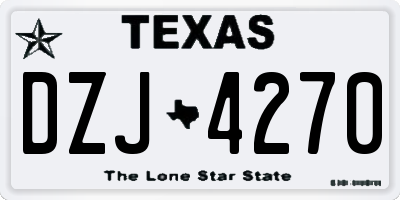 TX license plate DZJ4270