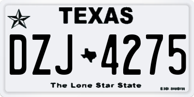 TX license plate DZJ4275