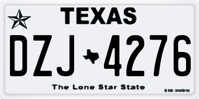 TX license plate DZJ4276