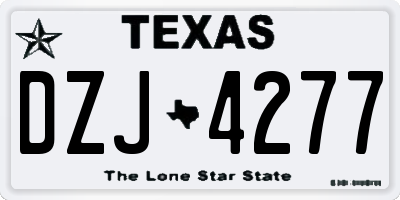 TX license plate DZJ4277