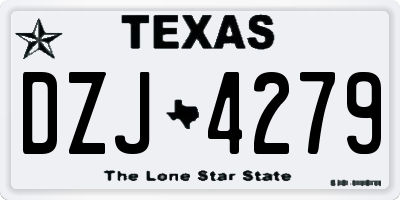 TX license plate DZJ4279