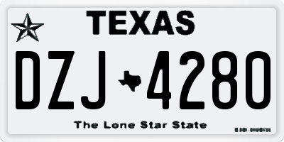 TX license plate DZJ4280