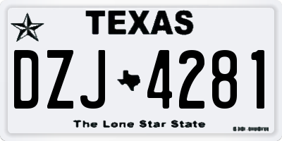 TX license plate DZJ4281