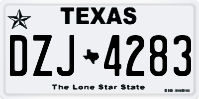 TX license plate DZJ4283