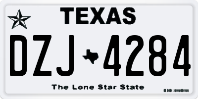 TX license plate DZJ4284