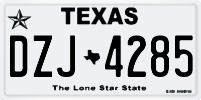 TX license plate DZJ4285