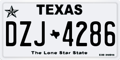 TX license plate DZJ4286