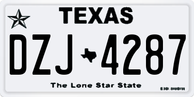 TX license plate DZJ4287