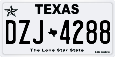 TX license plate DZJ4288