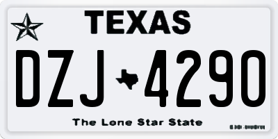 TX license plate DZJ4290