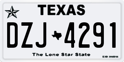 TX license plate DZJ4291