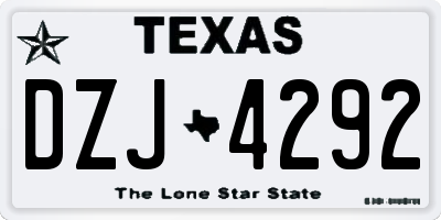 TX license plate DZJ4292