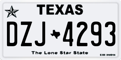 TX license plate DZJ4293