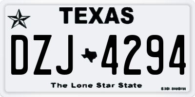 TX license plate DZJ4294
