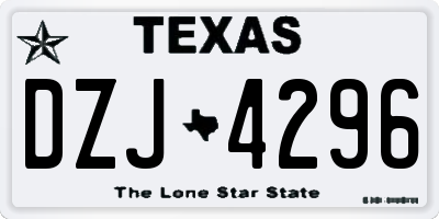 TX license plate DZJ4296