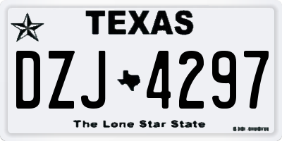 TX license plate DZJ4297