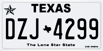 TX license plate DZJ4299