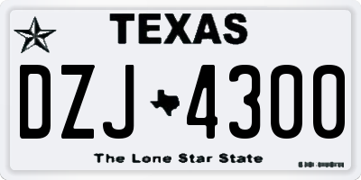 TX license plate DZJ4300