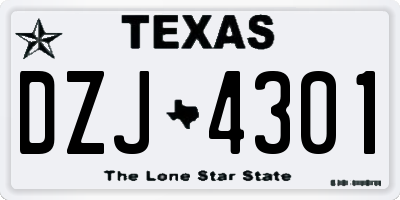 TX license plate DZJ4301