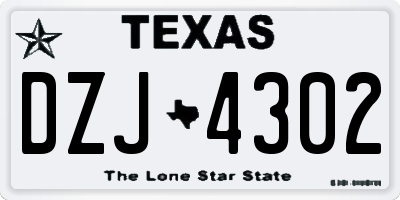 TX license plate DZJ4302
