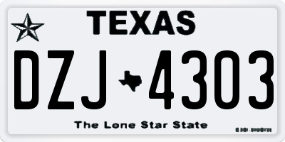 TX license plate DZJ4303