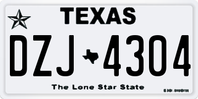 TX license plate DZJ4304