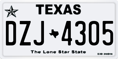 TX license plate DZJ4305