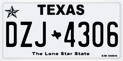 TX license plate DZJ4306